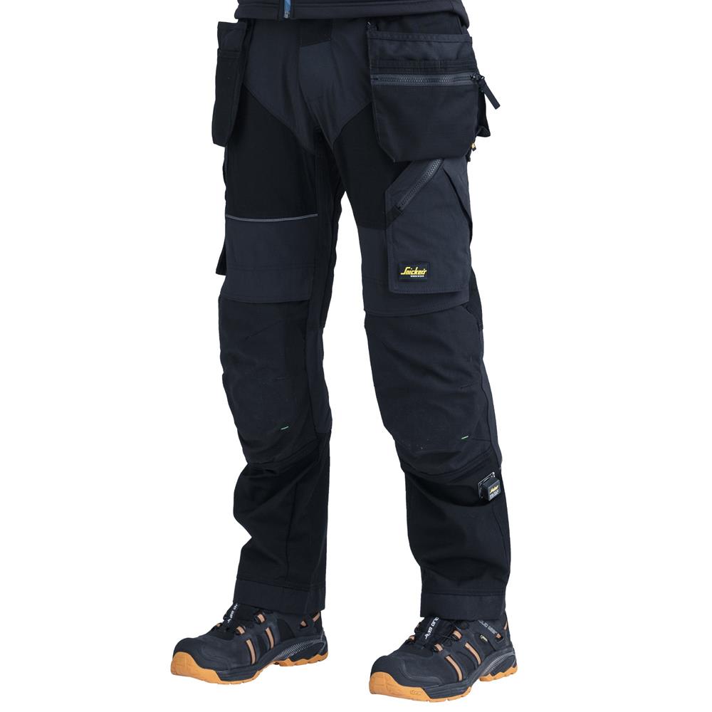 Snickers FlexiWork Trousers with Holster Pockets - Black | Snickers  Trousers | ITS.co.uk